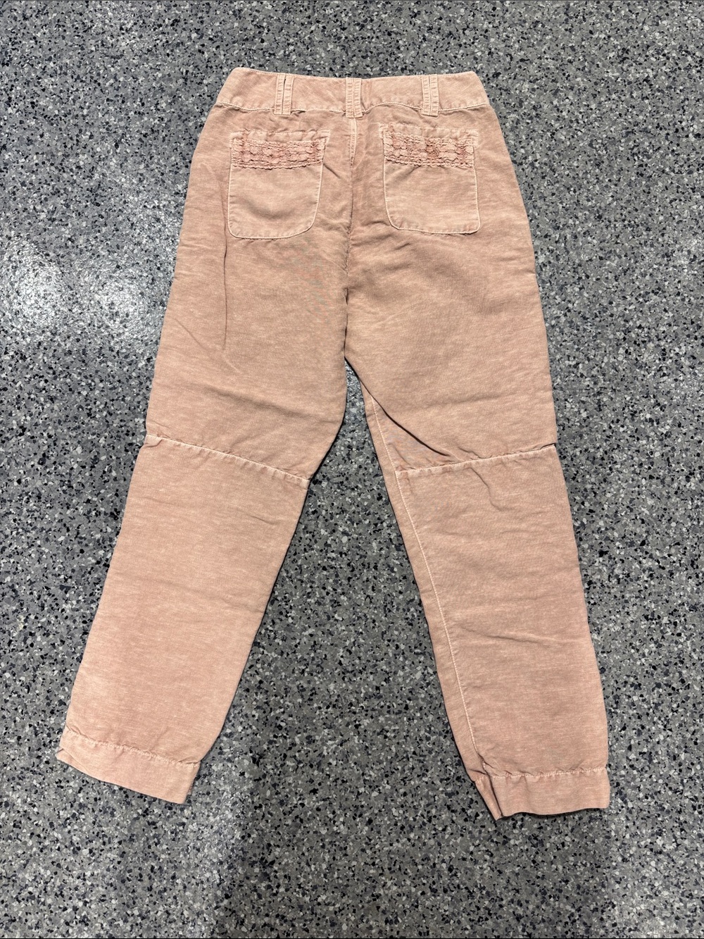 Sundance Women's Dusty Rose Jogger Pants with Lace Trim - Picture 4 of 5